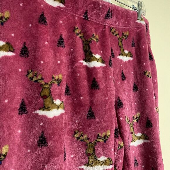 Secret Treasures Womens Lighten Up Reindeer Plush PJ Sets Pink SZ Large 12-14) - Picture 8 of 12